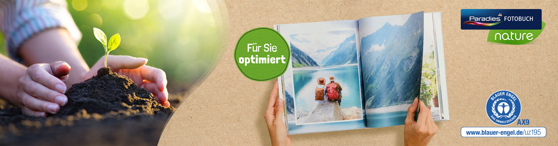 Paradies Fotobuch nature mit optimierter Beschaffenheit des Bucheinbands